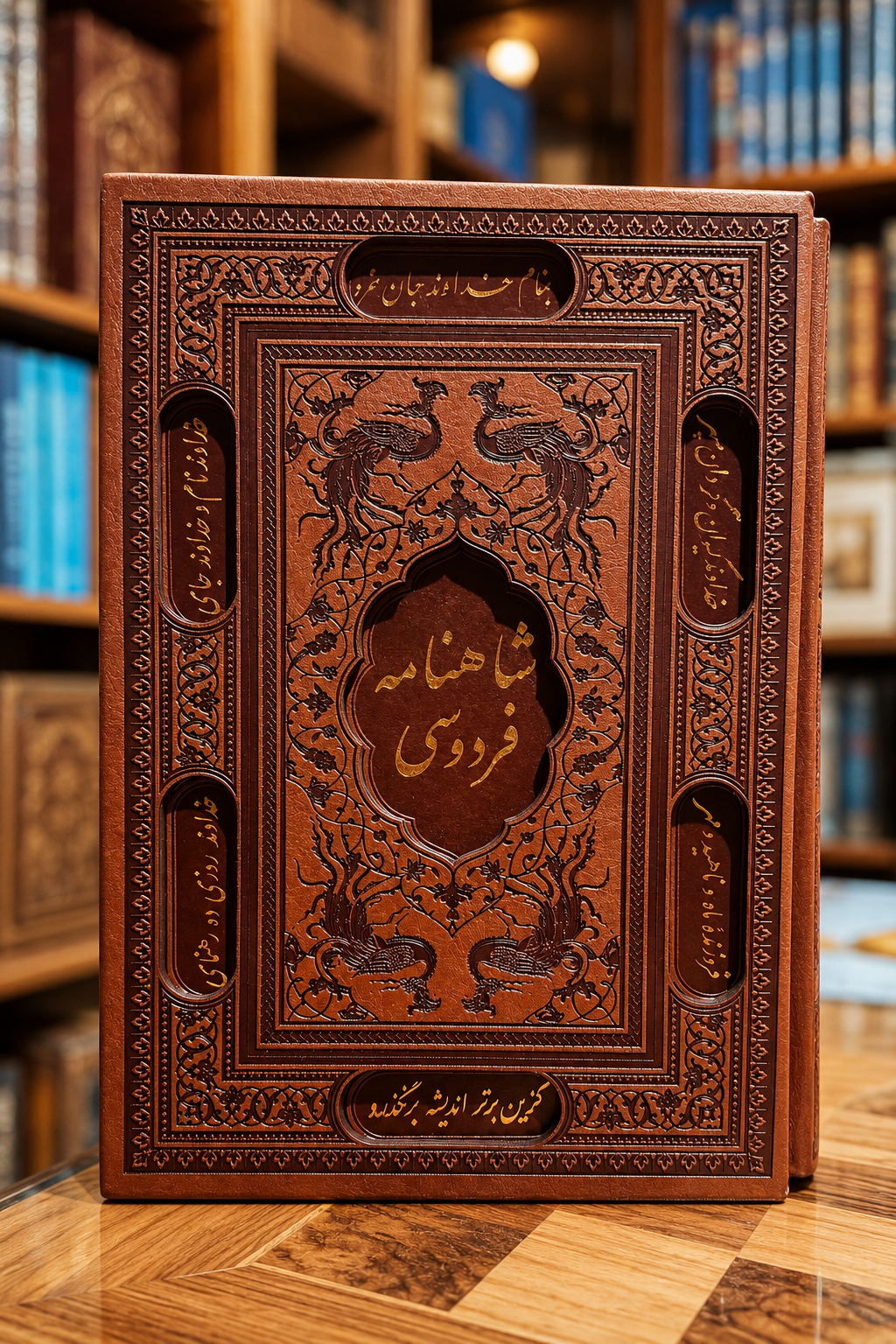 8acb62a2-ceee-43b9-8d1d-5ccd6af0124d شاهنامه فردوسی؛ بر اساس نسخه مسکو | نفیس، چرم و قابدار - تصویر 1