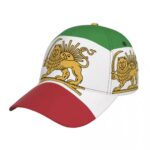 کلاه کپ طرح شیر و خورشید با پرچم سه‌رنگ ایران / Lion and Sun Iranian Flag Baseball Cap