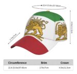 تصویر 5 از کتاب کلاه کپ طرح شیر و خورشید با پرچم سه‌رنگ ایران / Lion and Sun Iranian Flag Baseball Cap