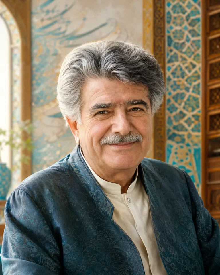 پرتره هنری محمدرضا شجریان با لبخند
