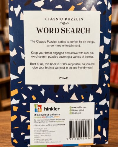 Classic Puzzles Word Search, back cover and ISBN | جلد پشت کتاب جست‌وجوی کلمات و شابک