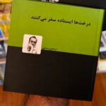 جلد کتاب درخت‌ها ایستاده سفر می‌کنند اثر اردشیر رستمی