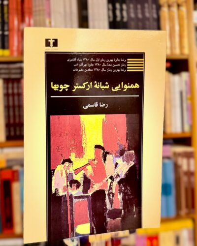 جلد کتاب همنوایی شبانهٔ ارکستر چوب‌ها اثر رضا قاسمی، نشر نیلوفر