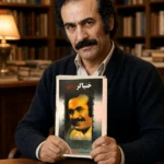 جلد کتاب خنیاگر در خون درباره فریدون فرخزاد اثر میرزا آقاعسگری مانی