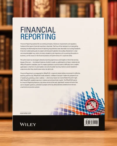 Back cover of Financial Reporting by Janice Loftus and colleagues, Wiley Australia first edition, ISBN 9780730311119
